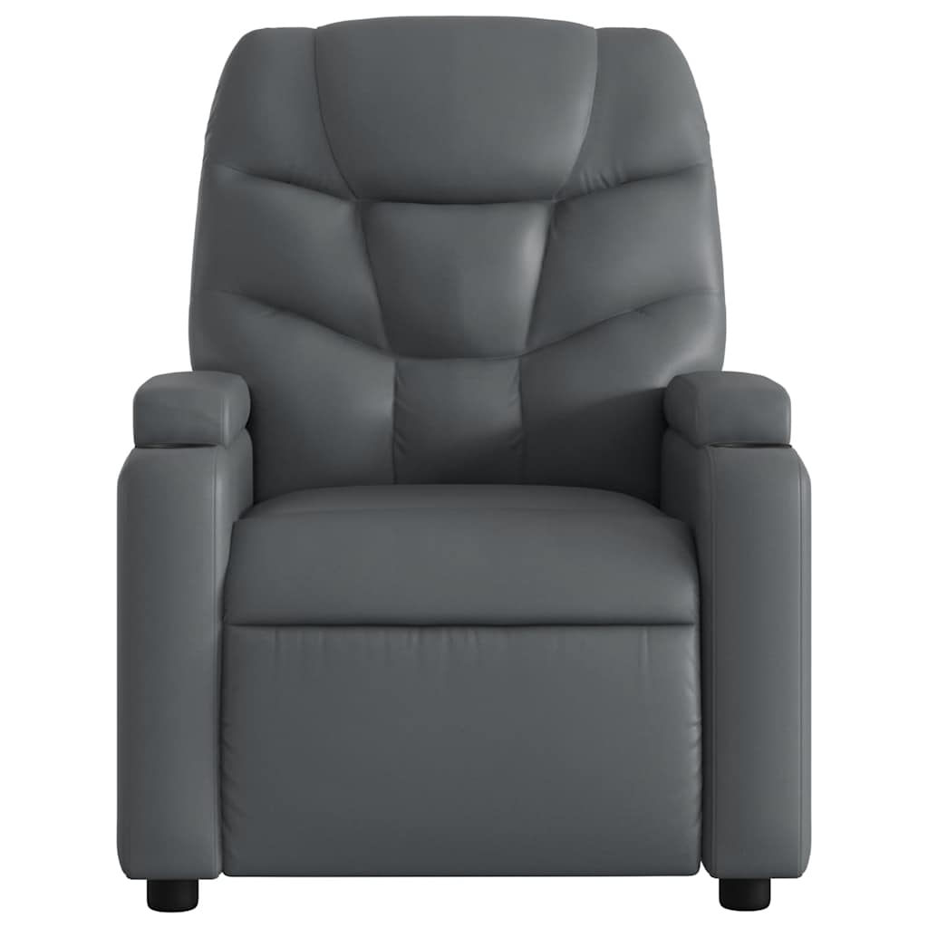 Electric Massage Chair Grey Synthetic Leather