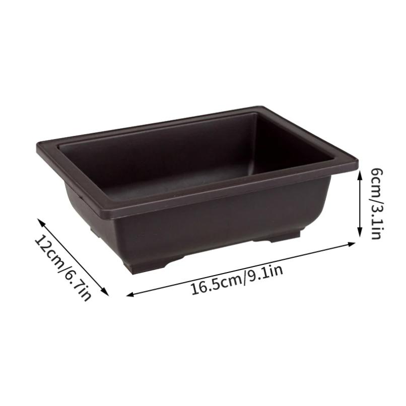 Macetas Rectangulares de Plástico para Plantas de Bonsái Cuadradas para Flores Balcón Jardín Patio Paisajismo Bandejas para Macetas de Bonsái Decoración del Hogar