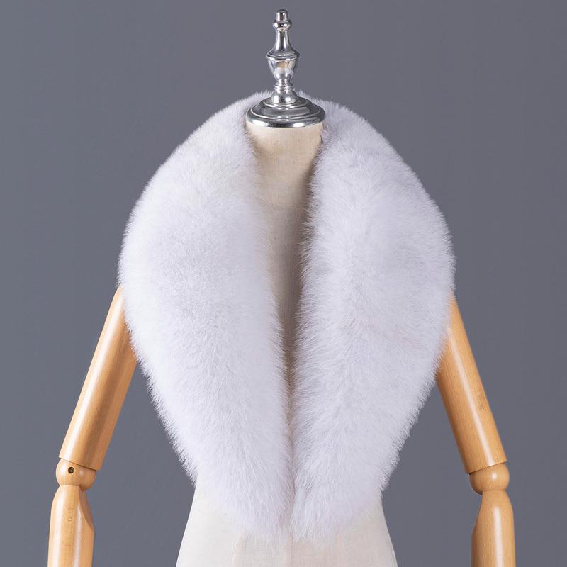 Real Fox Fur Collar Women Winter Thickened Fur Collar Scarf Collars Wraps Neck Warmer Fur Scarves Shawl Luxury Fluffy Fur Shawl