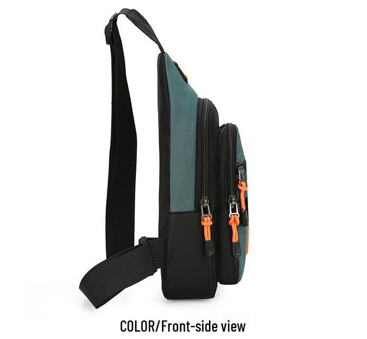 Trendy Lightweight Men's Commuter Chest Bag: Wear-Resistant, Large Capacity, Multi-Compartment Crossbody