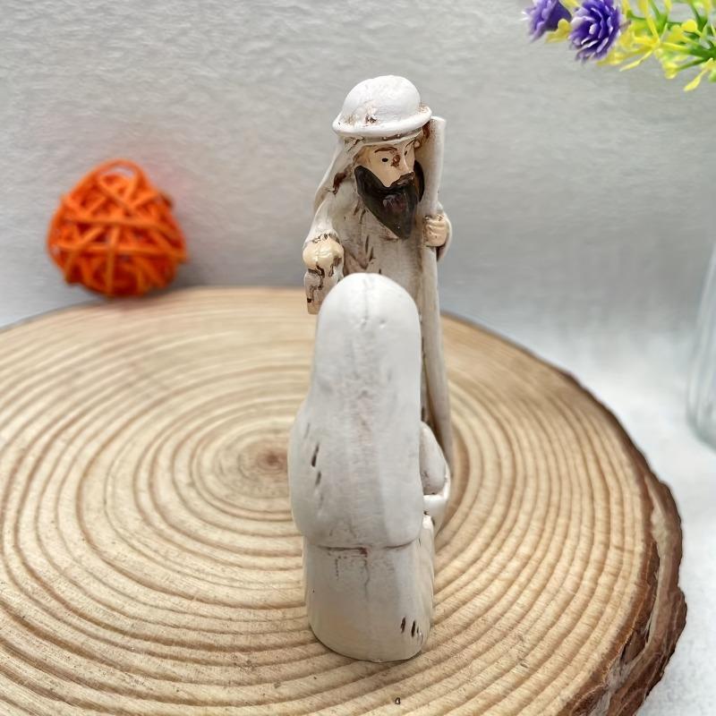 Resin Nativity Set Adorable Desktop Display for Christmas Easter Hanukkah Thanksgiving and Father's Day
