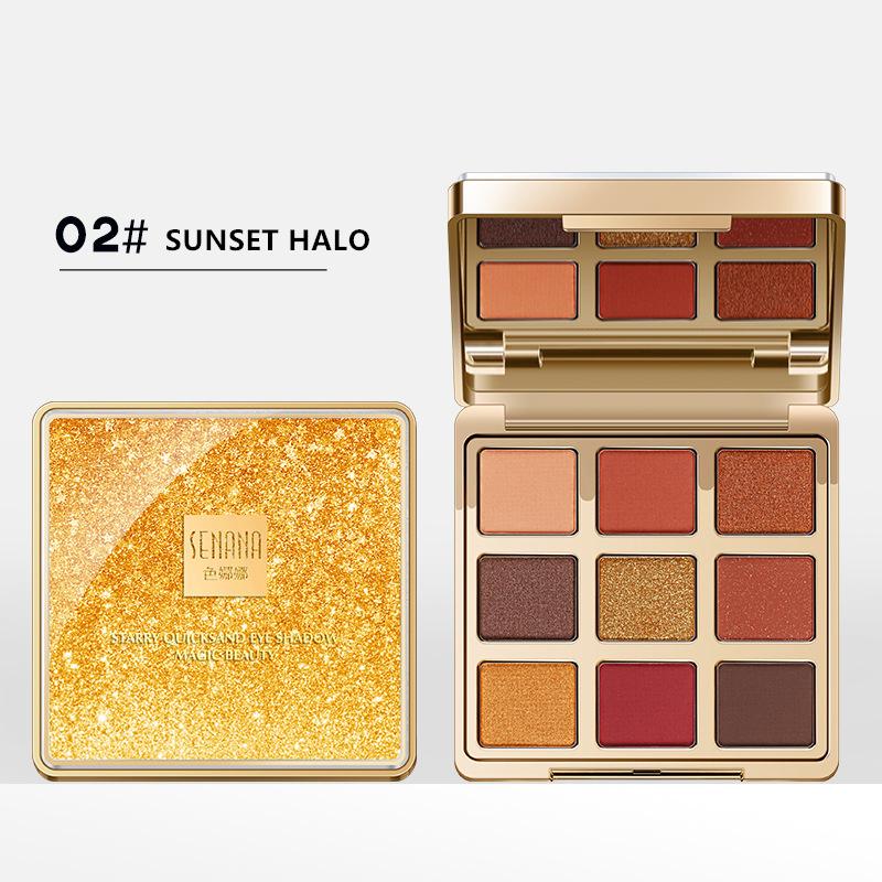 

Палитра теней для век Mirage Quicksand Starry Sky, 9 цветов, водостойкая, долговечная, не легко снимается, макияж, не смазывается 2