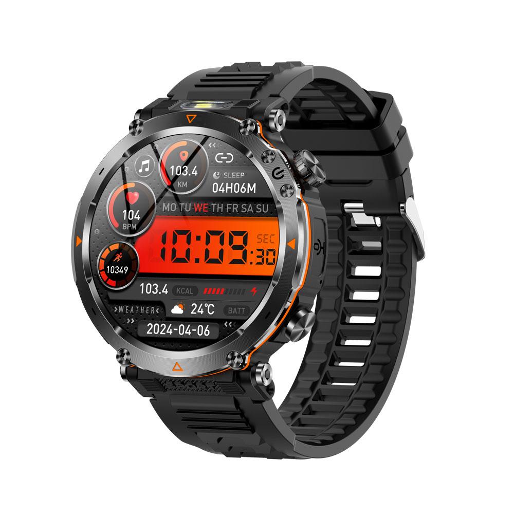 MEVADEN Neue 1,7-Zoll-Bildschirm Bluetooth Call Smart Watch Männer Sport Fitness Tracker 600mAh Taschenlampe Smartwatch für Android IOS