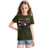 Fashionable Round Neck Short Sleeve Work Clothes Printed Tops For KID Summer Tops