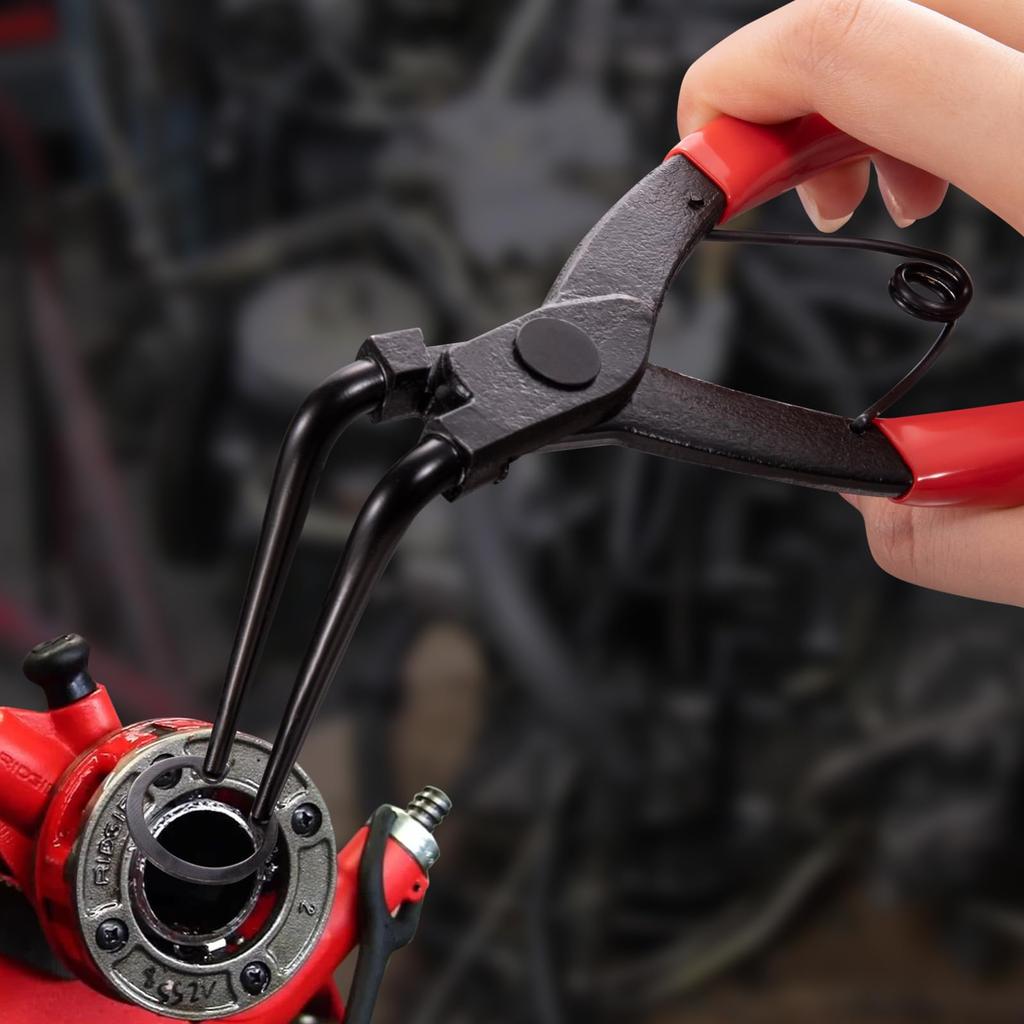 Toolwiz Snap Ring Pliers with Curved Jaws for Snap Rings with for and Repair and Maintenance ASP-01 (Red) 1.27mm Holes, Trucks, Motorcycles, Cars,