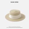 Spring and Summer Elegant Pearl Straw Seaside Sunscreen Sunshade Female Retro Celebrity Elegant Flat Top Top Top Top Hat
