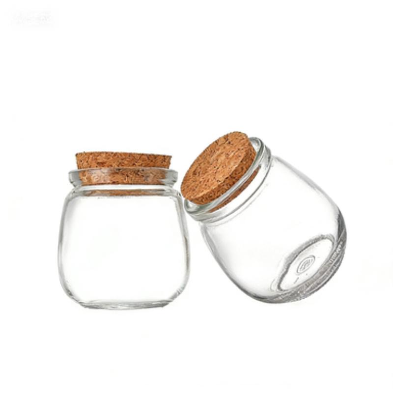 Pudding Milk Yogurt Sealed Vial Reusable Transparent Cork Stopper Glass Bottle Home Decoration Tool Storage Subpackage Container