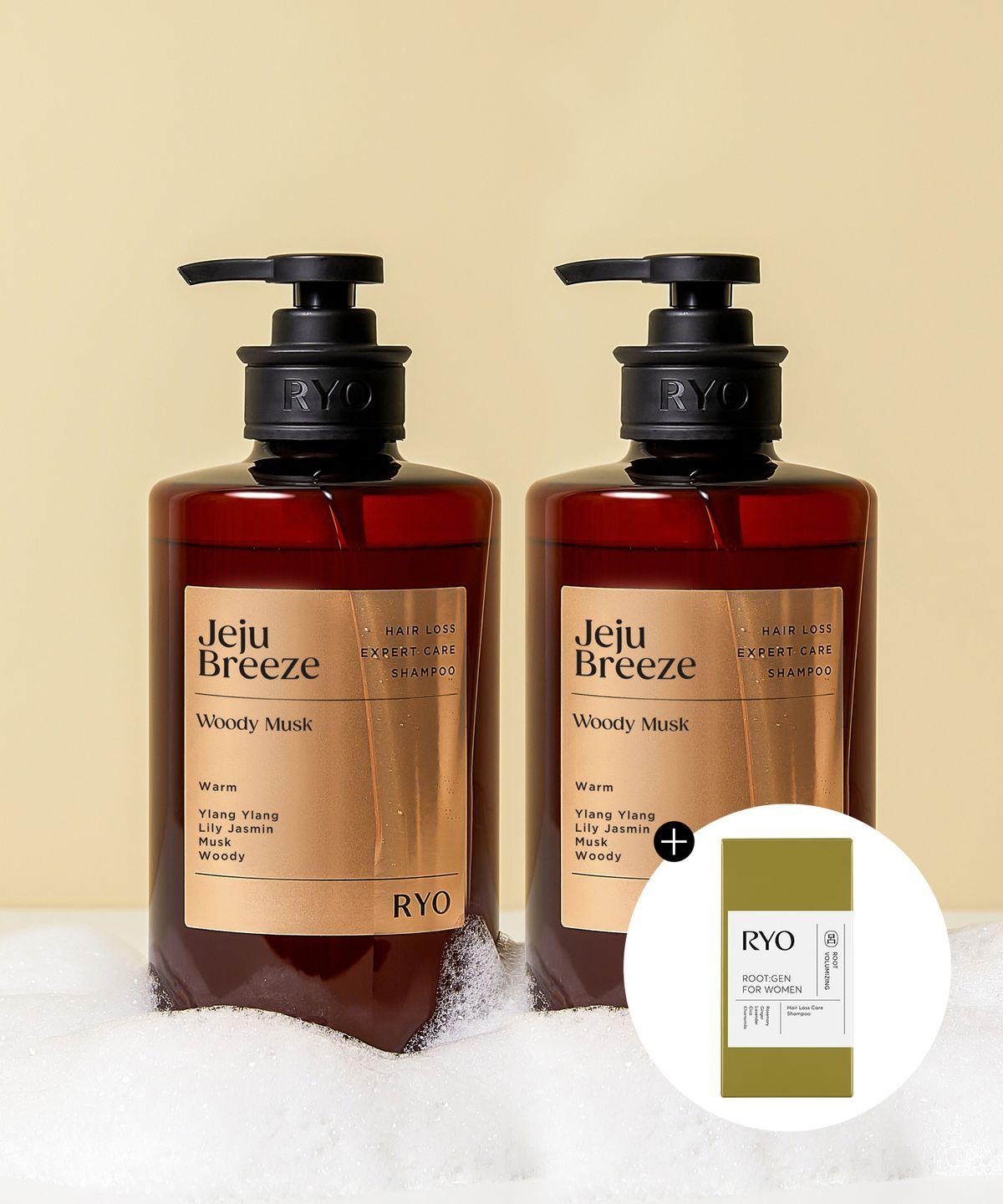 [Woody Musk] Nourishing Hair Loss Care Shampoo Jeju Sandeulbaram 585ml 2-Pack