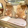 Cartoon Furry Cute Bear Plush Car Seat Covers Mat Universal Car Seat Cushion Car Pillow Auto Interior Accessories Seat Supports
