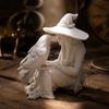 Vintage Style Witch Statue 3D Printed Statue, Gothic And Raven Sculpture, Indoor Outdoor Halloween Mystical Figurine for Home Desktop Shelf