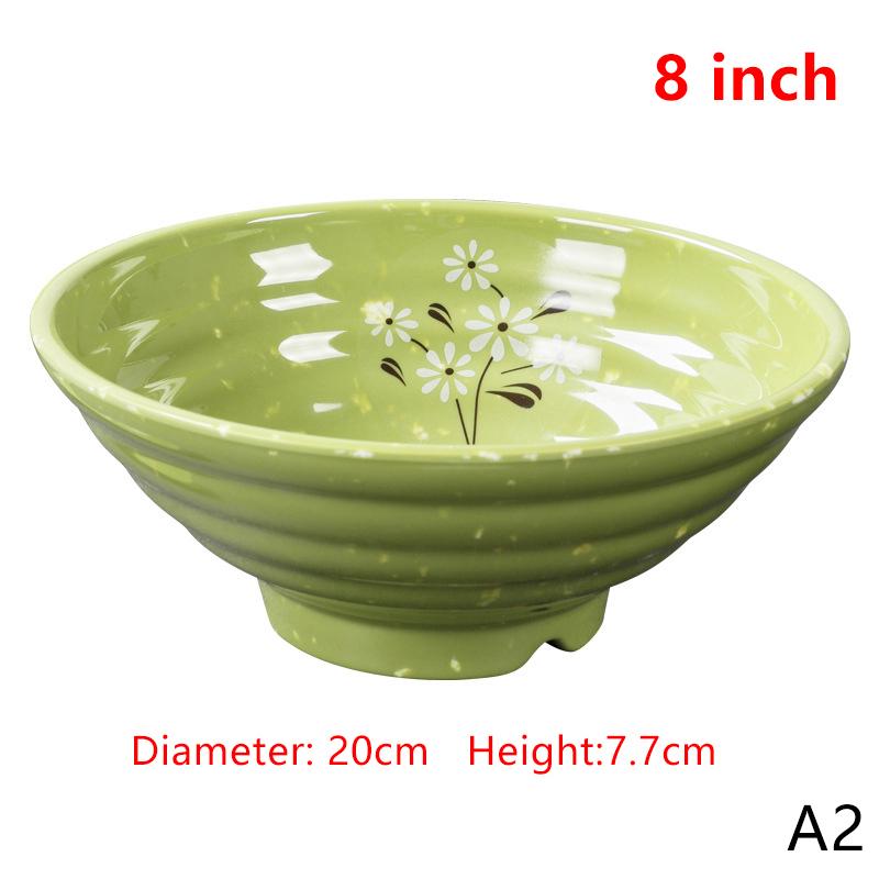 

Ударопрочная меламиновая миска для лапши с утолщенным цветком, большая миска, суповая миска, пластиковая пищевая посуда 7/8/9 дюймов A2
