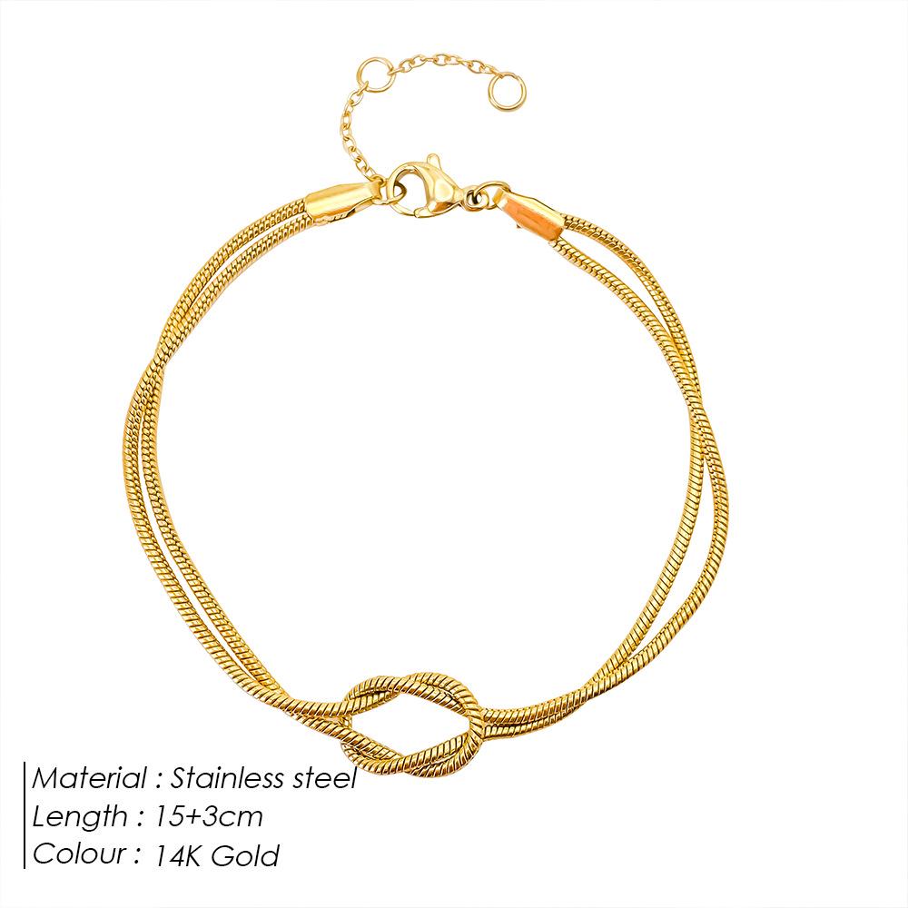 eManco European and American Style Snake Bone Knot Bracelet