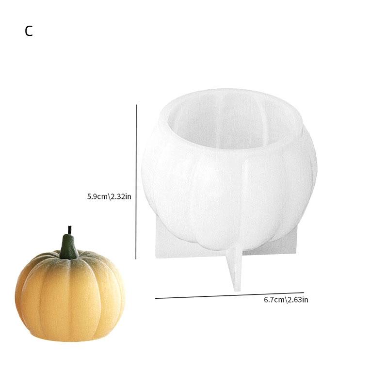 3D silikonová forma na dýni pro vonné svíčky Snadné vyjmutí z formy Halloweenové pryskyřičné formy Díkůvzdání Dárky