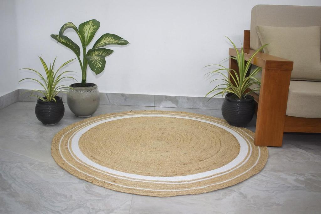 Avgari Jute Natural Handmade Rug Round Rug for Any Space Look Rustik Decor For Any Space