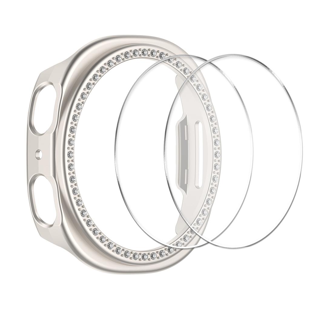 Diamond Case+ Glass For Samsung galaxy watch 8 40mm 44mm Accessories PC Protective Bumper shell for galaxy watch 8 cover