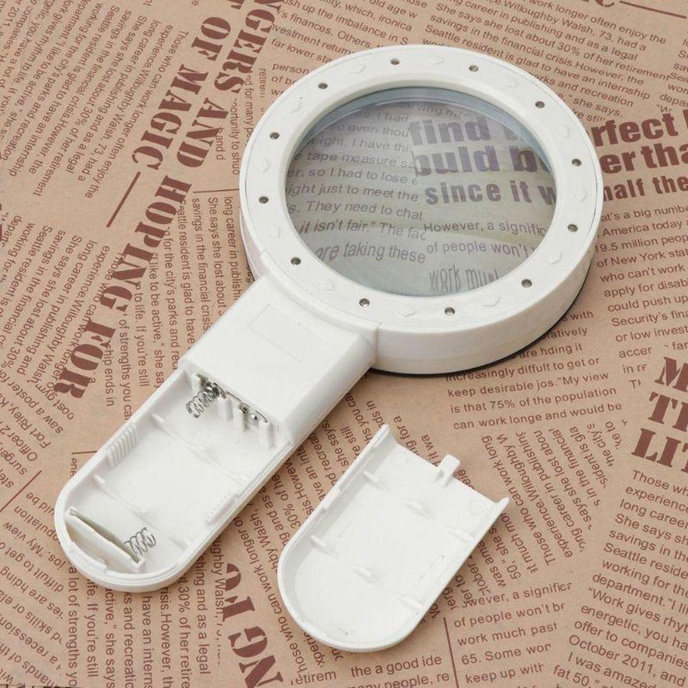 LED Light Lighted Magnifying Glass Illumination Illuminated Magnifier  Coins Inspection