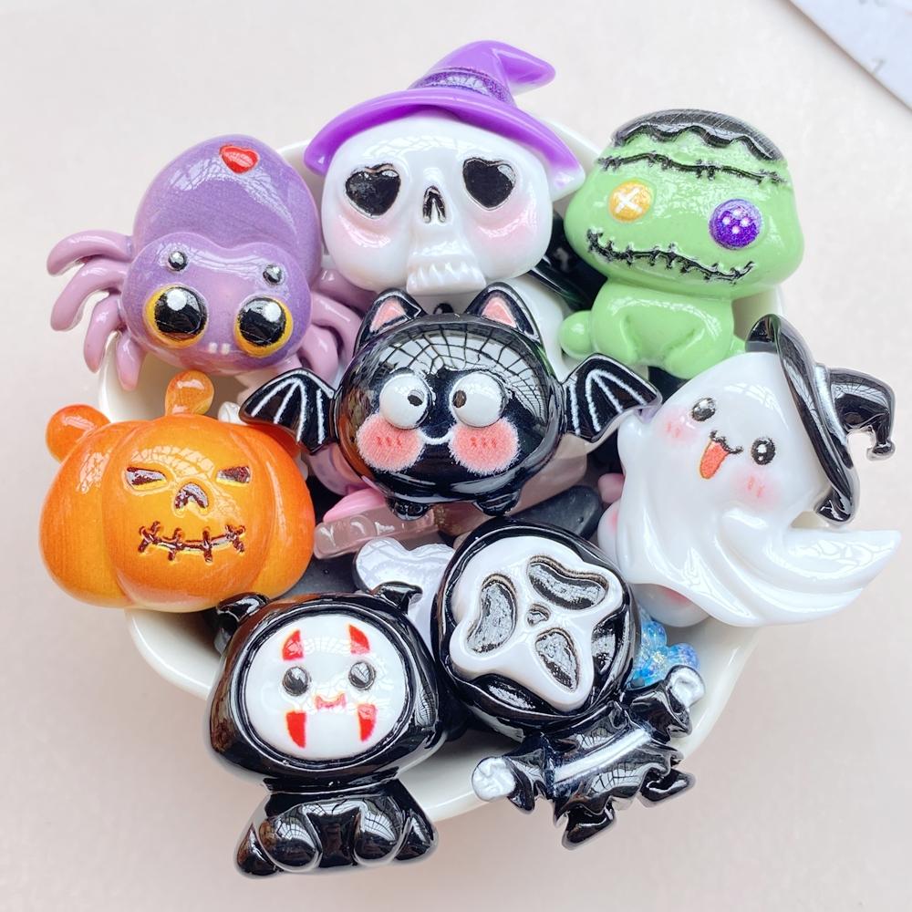 10ks Kawaii Roztomilý Kreslený Halloweenský Série Plochá Zadní Strana Pryskyřice Scrapbooking DIY Šperky Řemeslná Dekorace Příslušenství