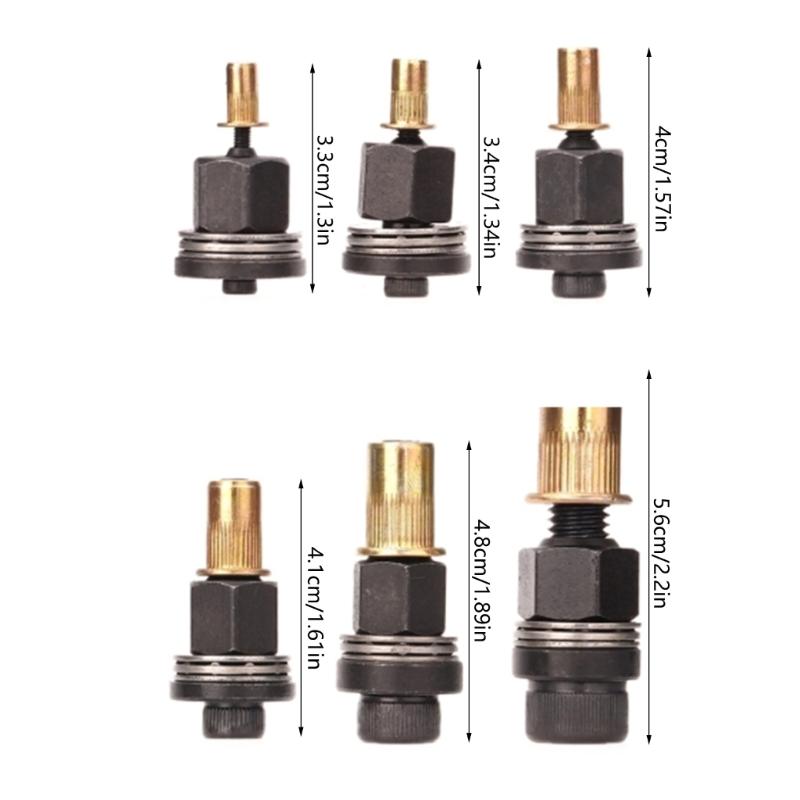 6pcs/set Efficient Nut Set Hand Nut Tool Replacement Mandrel Head Set 6 Different Attachments Suitable for Assembly Need