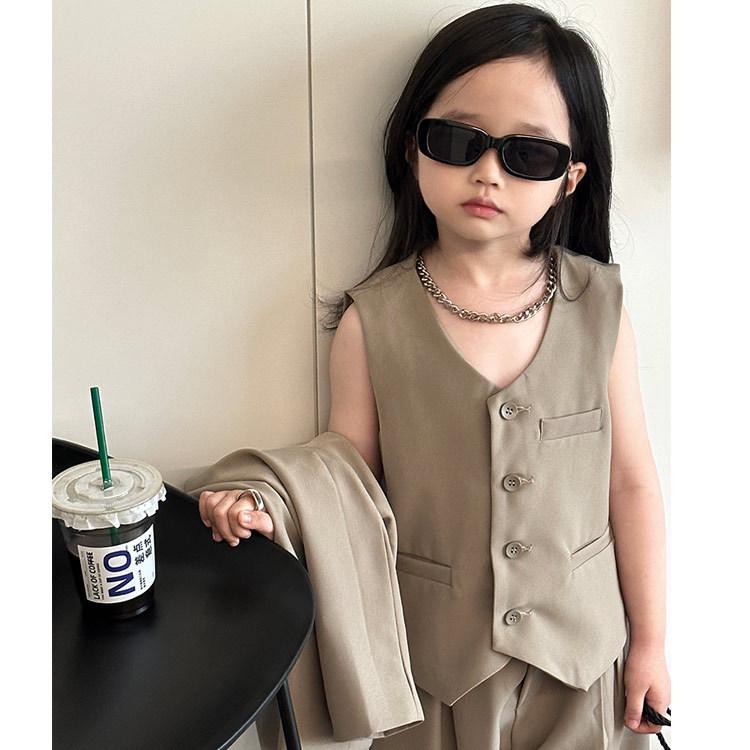 

Осень 2025 Девочки Костюм-конфетка из 3 предметов - Блейзер в корейском стиле 130 cm