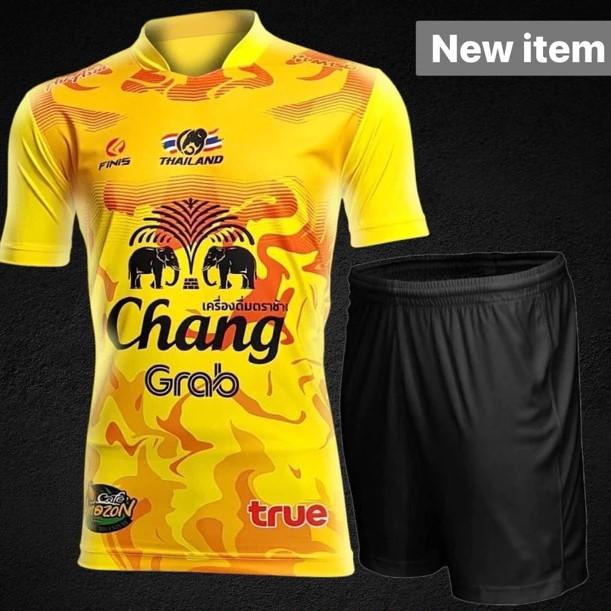 THAILAND Nationales Fußball-Trainingstrikot, Cheer-Print, schnelltrocknendes Polo-Shirt aus Polyester, kurzärmelig, Uniform, Elefanten-Logo, Sport, Outdoor