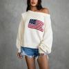 2026 Damestrikket Løs Sweater Hvid Komfortabel Langærmet Pullover Afslappet Top