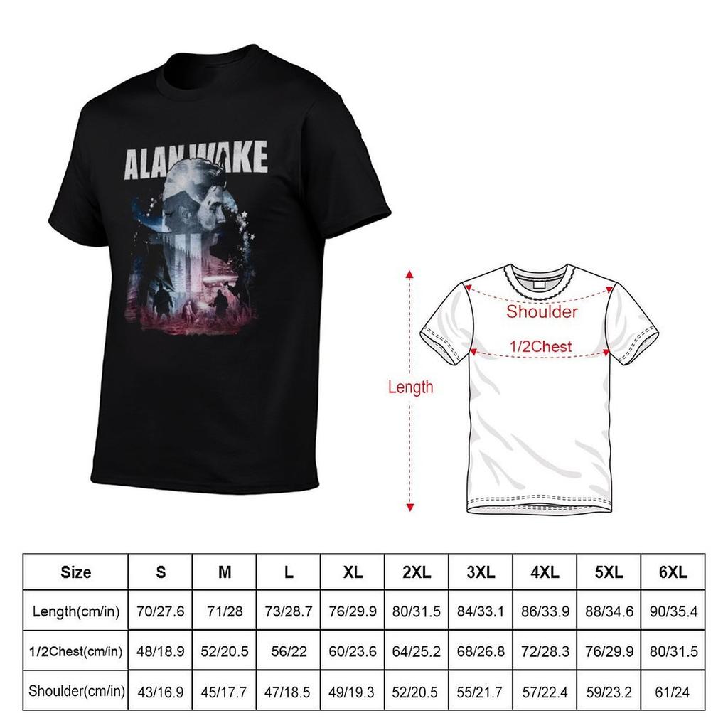 Alan Wake Horror Game T-Shirt Herren T-Shirt Luxus T-Shirt personalisierte Anime T-Shirts für Herren T-Shirt