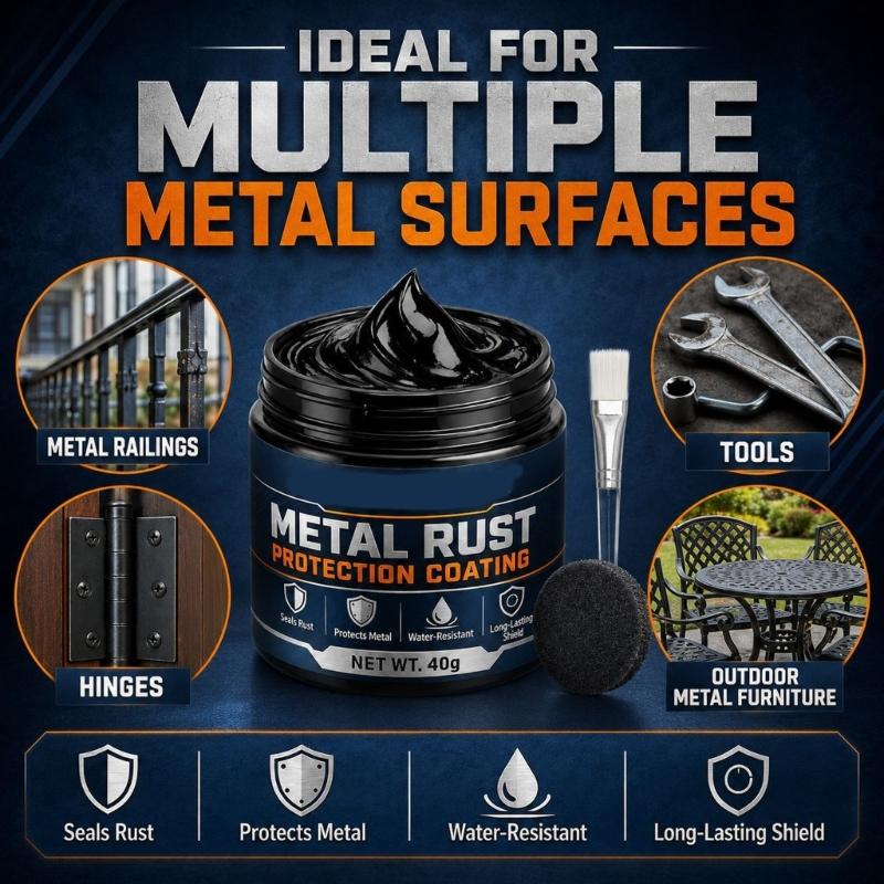 Metal Rust Protection Paste and Railing Care Paste, Wipe On Metal Protection Coating for Home Tool Maintenance