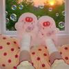 Fashion Fluffy Pink Piggy Slippers for Women Winter Indoor Anti-Skid Home Slippers Warm Ladies Room Shoes House Slides
