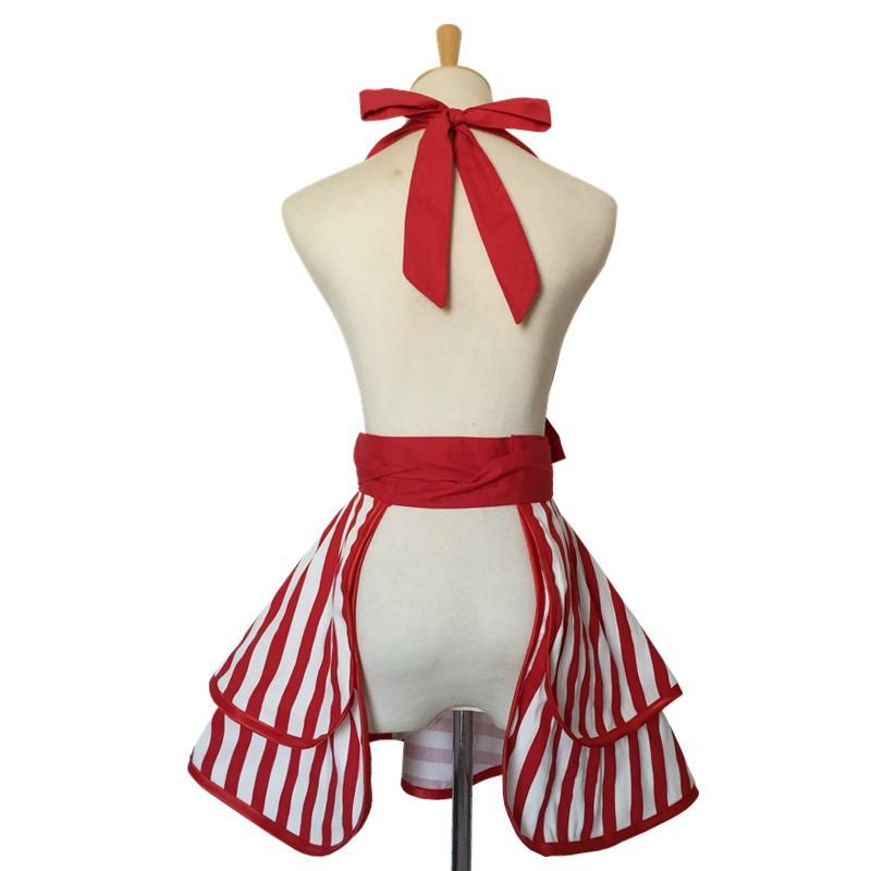 Apron Daily Black and White Stripes Simple Cotton Apron Kitchen Baking Art Painting Floral Work Wrap