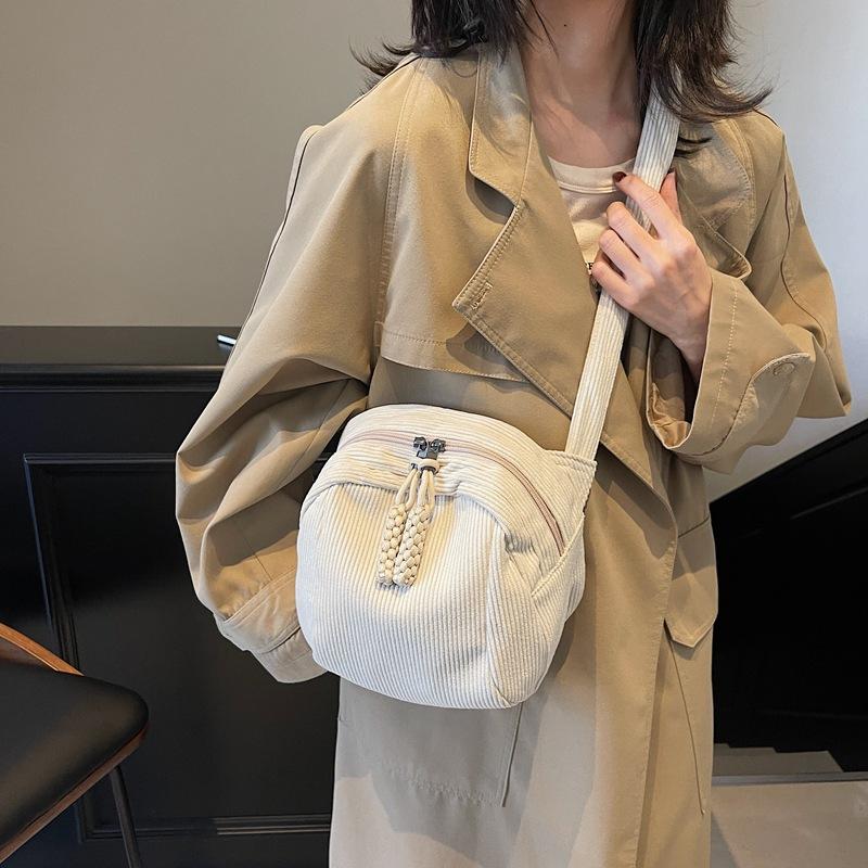Large capacity corduroy shell bag fashionable thickened shoulder bag women's bag casual versatile messenger bag