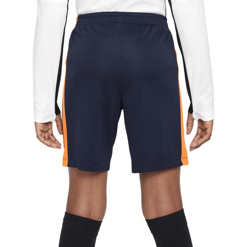 Nike Dri-FIT Academy 23 Calcio Liscio Morbido Maglia Traspirante Fresco Comodo Pantaloncini Pantaloncini Bambino Nero-Blu Arancio Totale Viola Vivace DX5476-475