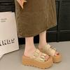 Thick Buckle Metal Soled Summer Women Slippers For Wear Daily