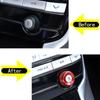 For Jaguar F-pace 1X Red Alloy 2017- Center Console Volume Control Knob Ring