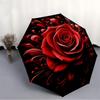 1pc Rose Floral Pattern Automatic Folding Umbrella, 8-Rib Iron Frame, Casual Outdoor Accessory for Birthday Festival Gifts Yy251128185