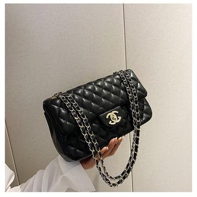 Bag Women's New Bag One Shoulder Crossbody Bag Premium Leather Rhombus Chain Bag Women