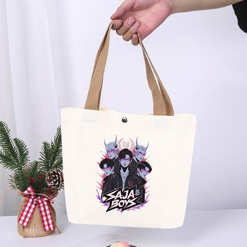 K-Pop Anime Cartoon Printed Student Large Capacity Portable Shoulder Bag Fashion Casual Canvas Bag