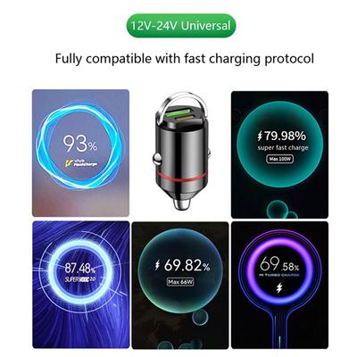 Neues Auto Zugring Autoladegerät PD+USB Schnellladung Mini Versteckt 66W Flash-Ladung Multifunktions-Autoladegerät Auto