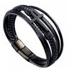 Leather bracelet men's multi-layer hand-woven rope magnet buckle genuine leather bracelet