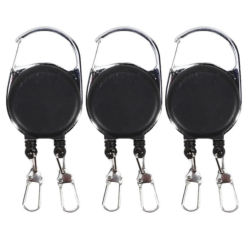 Double Head Retractable Keychain With Unique Anti-Lost Easy Pull Buckle Creative Keyring Badge Reels ID Card Holder 1/2/3/4/5PCS