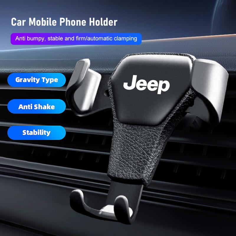 Gravity Car Mount GPS Phone Holder Vent Stand Accessories For Jeep Grand Cherokee Wrangler JK Gladiator Compass Renegade Recon ANQ1
