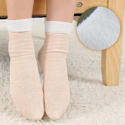 2 Pairs of Warm Winter Fashion Golji Fleece Mid-calf Socks