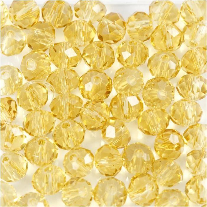 Beads - Creotime - Yellow - 4 Mm - 45 Pieces - Mixed