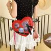 Ulzzang Ita-Tasche für Mädchen Liebesherz-Design Dämonen-Itabag Damen Neu Transparente Umhängetaschen Mädchen JK-Uniform Umhängetasche
