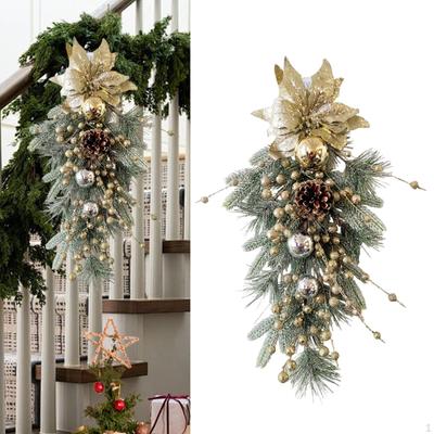 Christmas Teardrop Swag,Wall Hanging Decor,Ornament Xmas Wreath Winter Swag Garland for Indoor