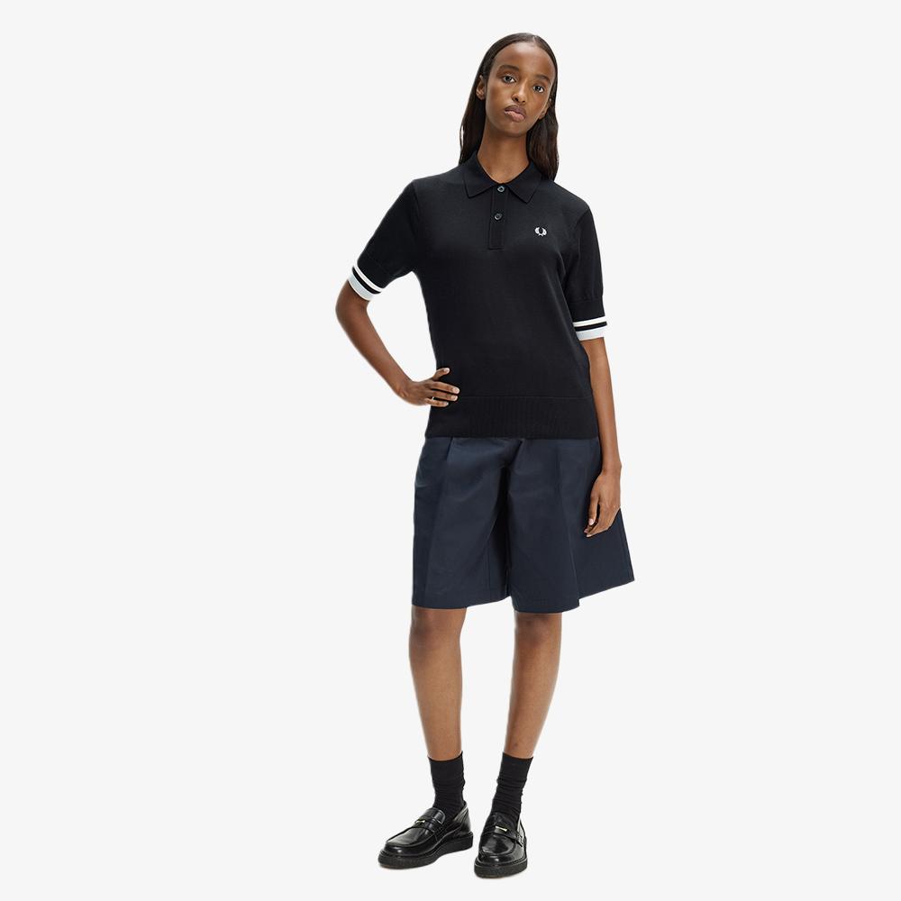 Fred Perry [Womens] Bold Tipped Knit Shirt - Black Afpf2612129-102