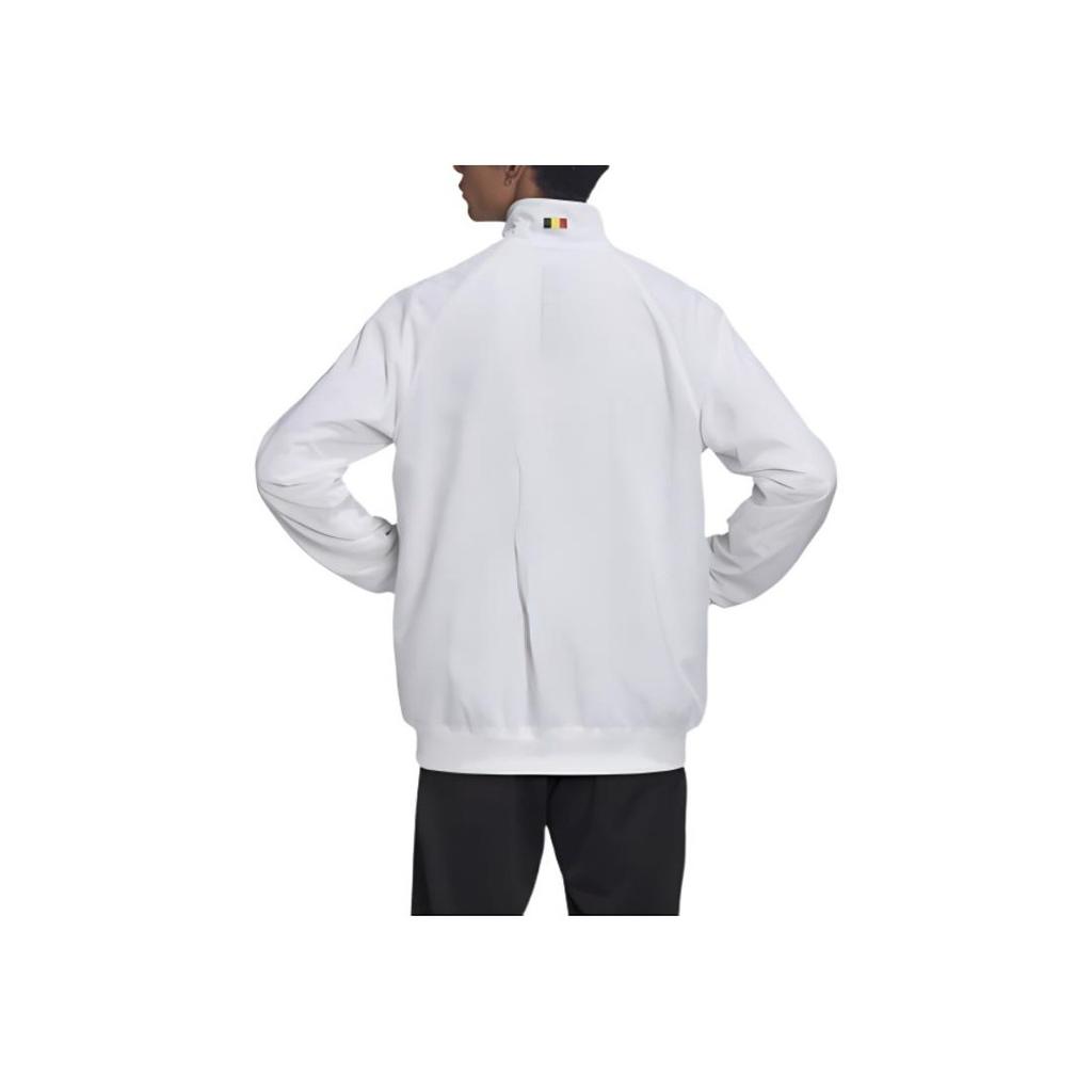 Adidas Belgium Euro 2020 Anthem Casual Jacket With Stand Collar And Brand Logo Unisex Outerwear White FT2858