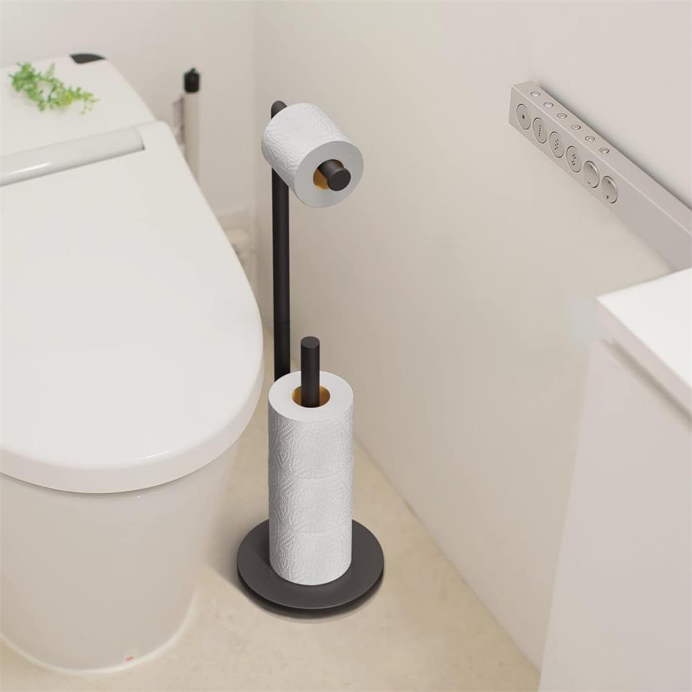 Suport Rola Hârtie Igienică Auriu Periat Raft Hârtie Negru Suport Hârtie Igienică Stativ de Podea Suport Hârtie Nichel Ranger Hârtie