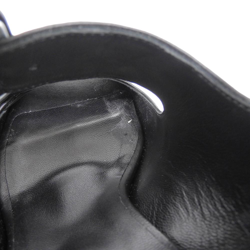 Sergio Rossi Beautiful W-strap leather heel sandals for women, black, size 35 shoes 35 blackUsed