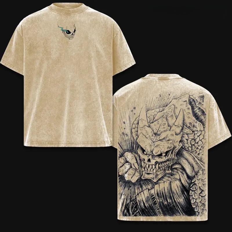 Anime Kaiju No. 8 Graphic T Shirt Men Women Short Sleeve Clothing Casual Cotton Tshirt Vintage Washed T-shirt Harajuku Male Tops