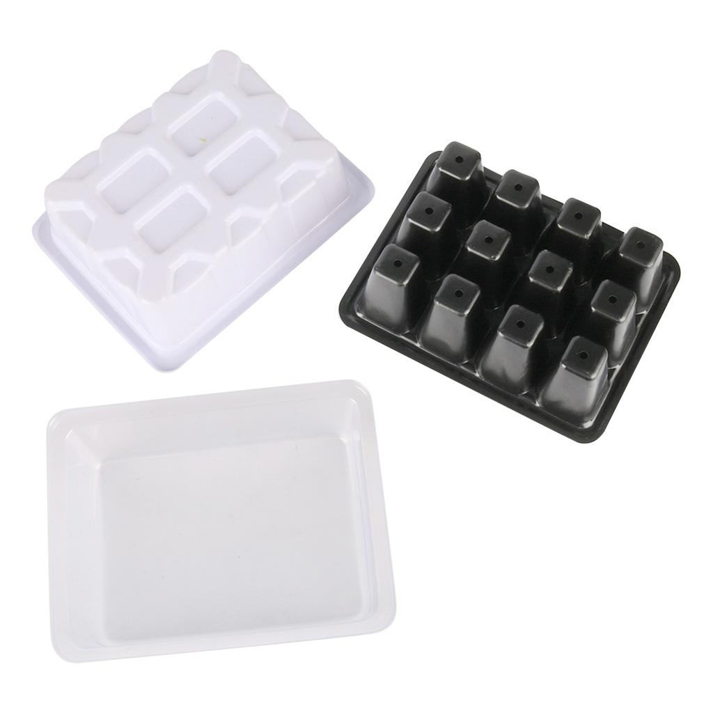 6/12 Grid Plastic Seedling Box Greenhouse Germination Kit Base Greenhouse Growth Tray Germination Box With Cover